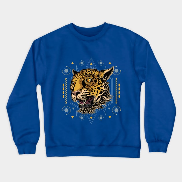 cheetah sacred geometry Crewneck Sweatshirt by Tshirt lover 1